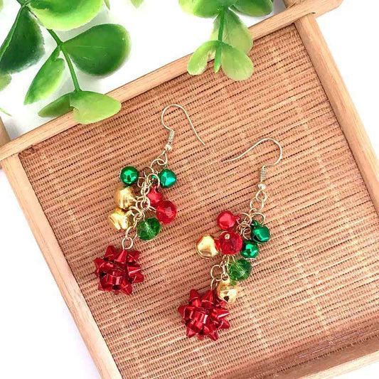 Christmas Bell and Bow Jewelry Set - Earrings