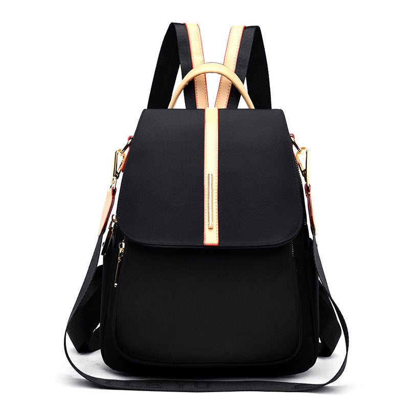 Gold and Matte Black Magnetic Lock Flap Backpack -