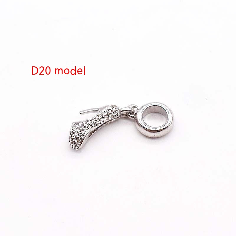 Copper Plated Rose and Silver Jewelry Charms - White Gold Color D20