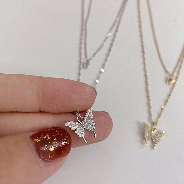 Layered Butterfly Necklaces -