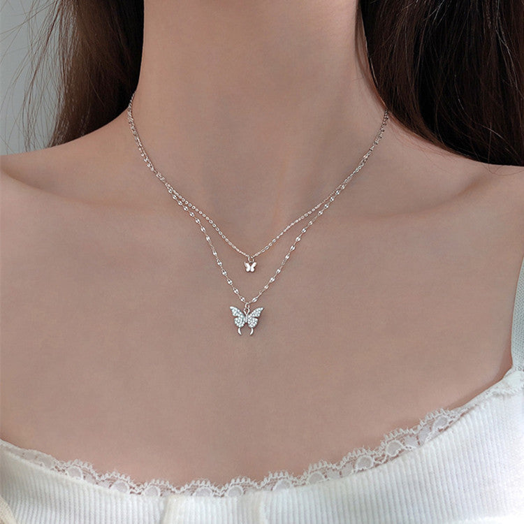 Layered Butterfly Necklaces -