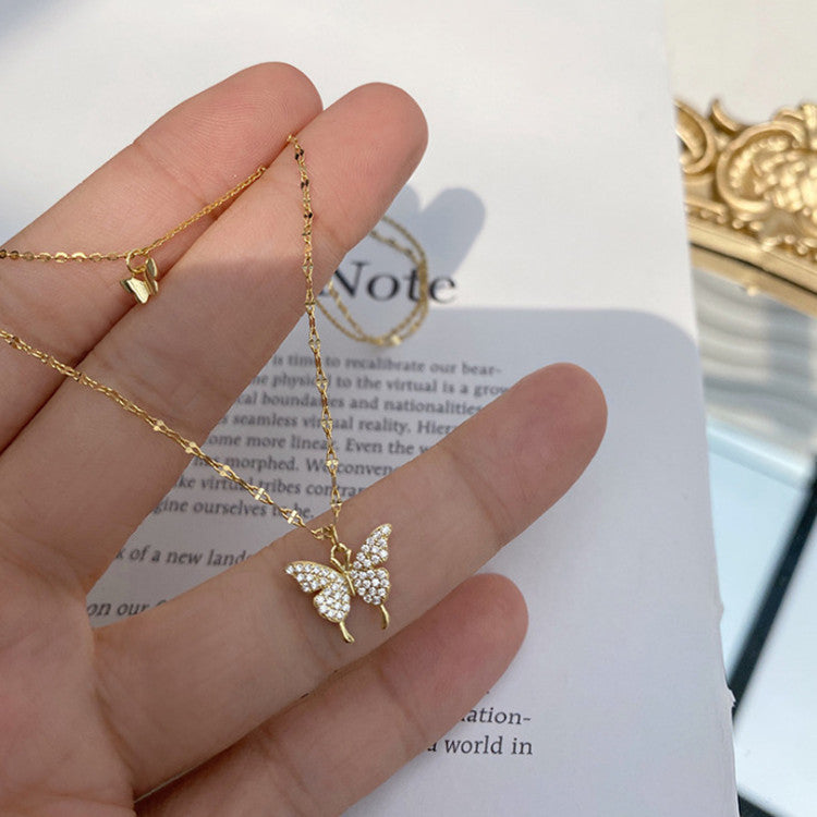 Layered Butterfly Necklaces - Gold