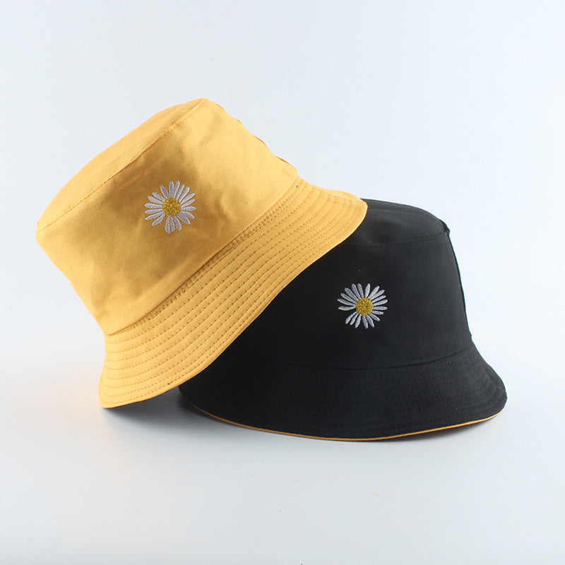 Embroidered Daisy Bucket Hat - B
