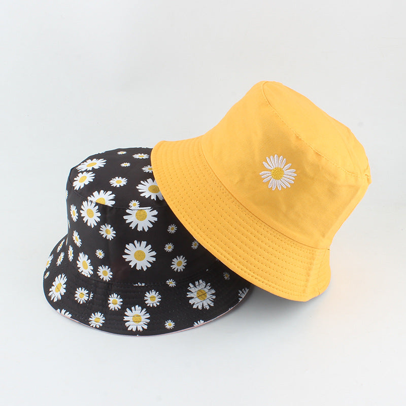 Embroidered Daisy Bucket Hat - J