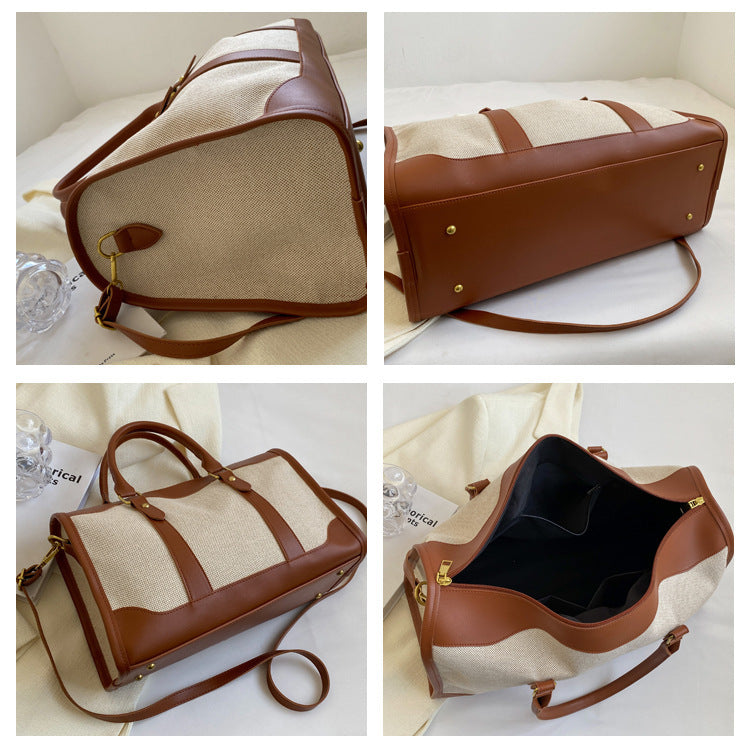 Large Capacity PU Leather Travel Tote Bag