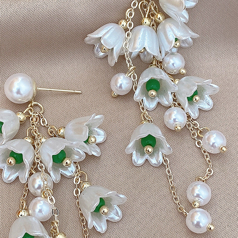 Long Lily Of The Valley Tassel Earrings