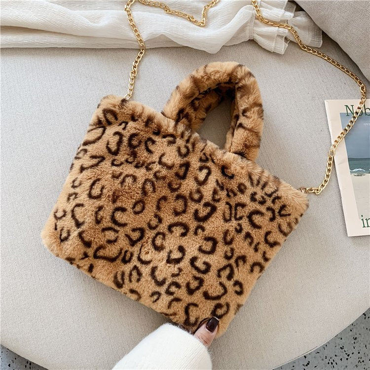 Leopard Tote Chain Shoulder Crossbody Bag -