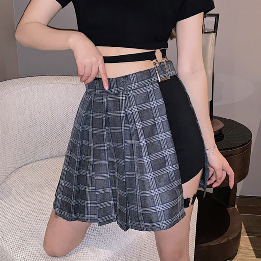 WLS Chain Decoration Irregular Skirt - Lattice