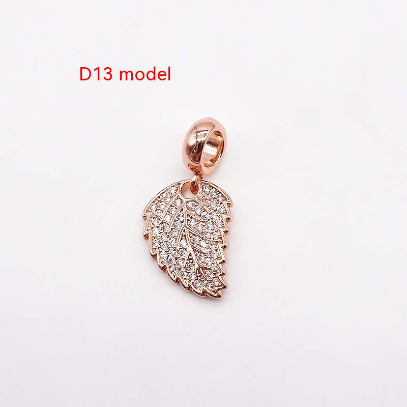 Copper Plated Rose and Silver Jewelry Charms - Rose D13