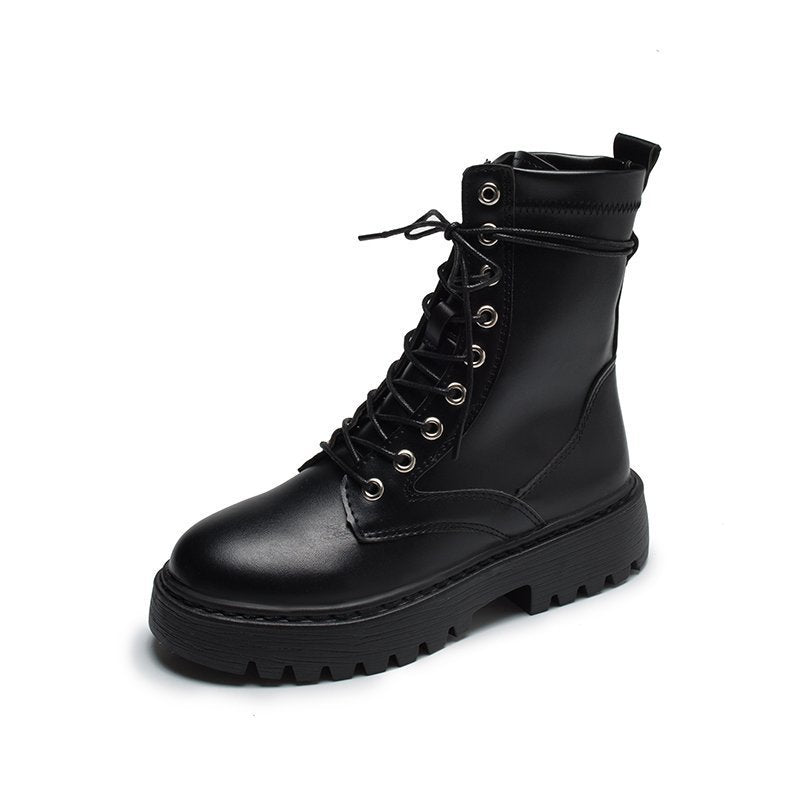 Casual Thick Soled Boots - Black