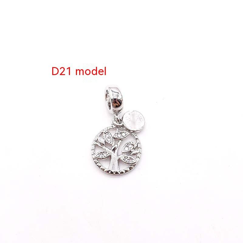Copper Plated Rose and Silver Jewelry Charms - White Gold Color D21