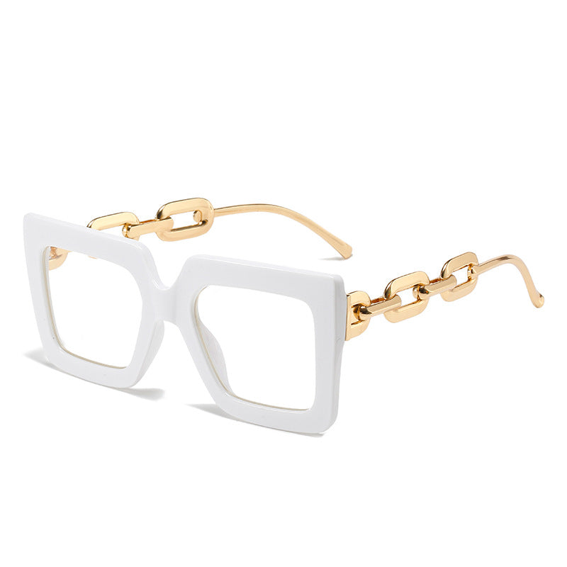 Large Square Flat Glasses - White