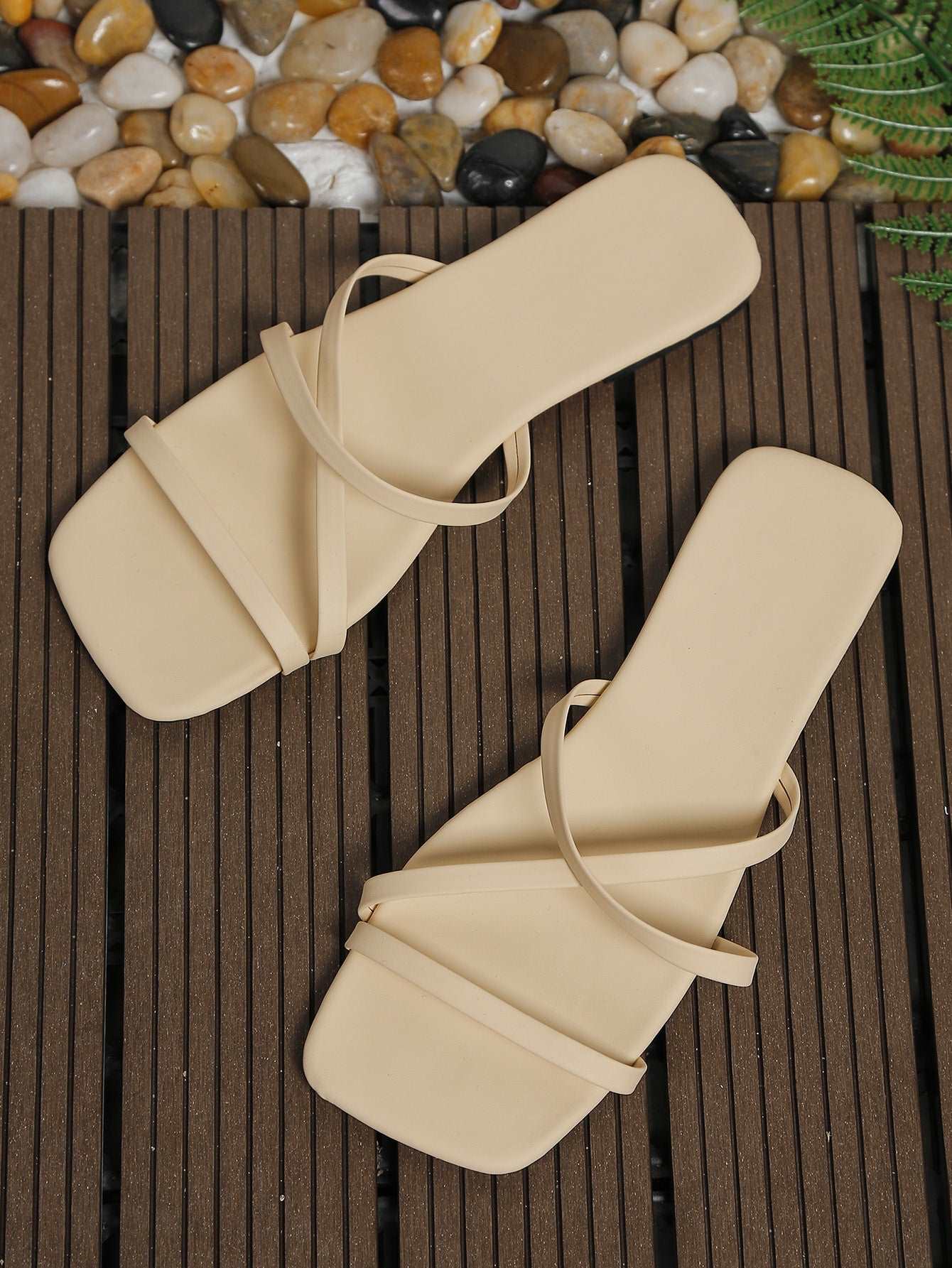 Cross-Strap Summer Sandals - Offwhite