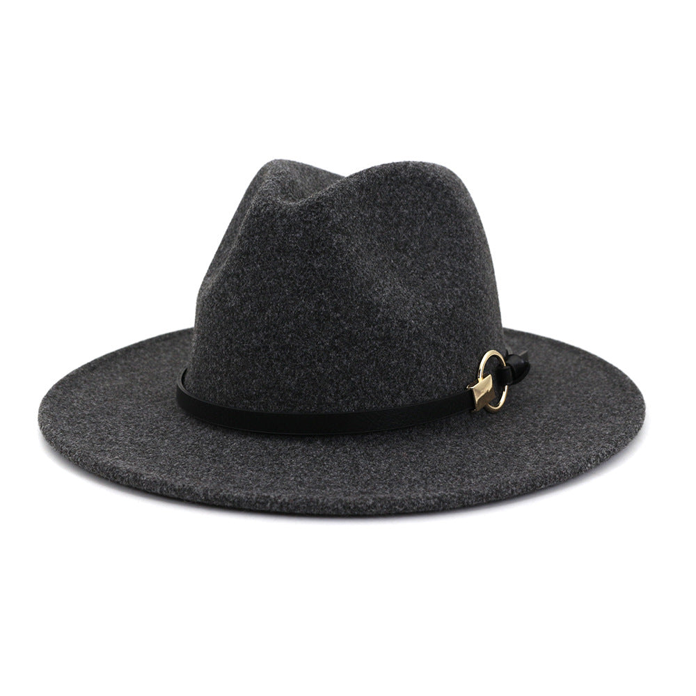 Classic Top Hat with Gold Ring - Dark Grey