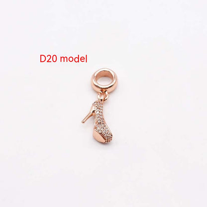 Copper Plated Rose and Silver Jewelry Charms - Rose D20