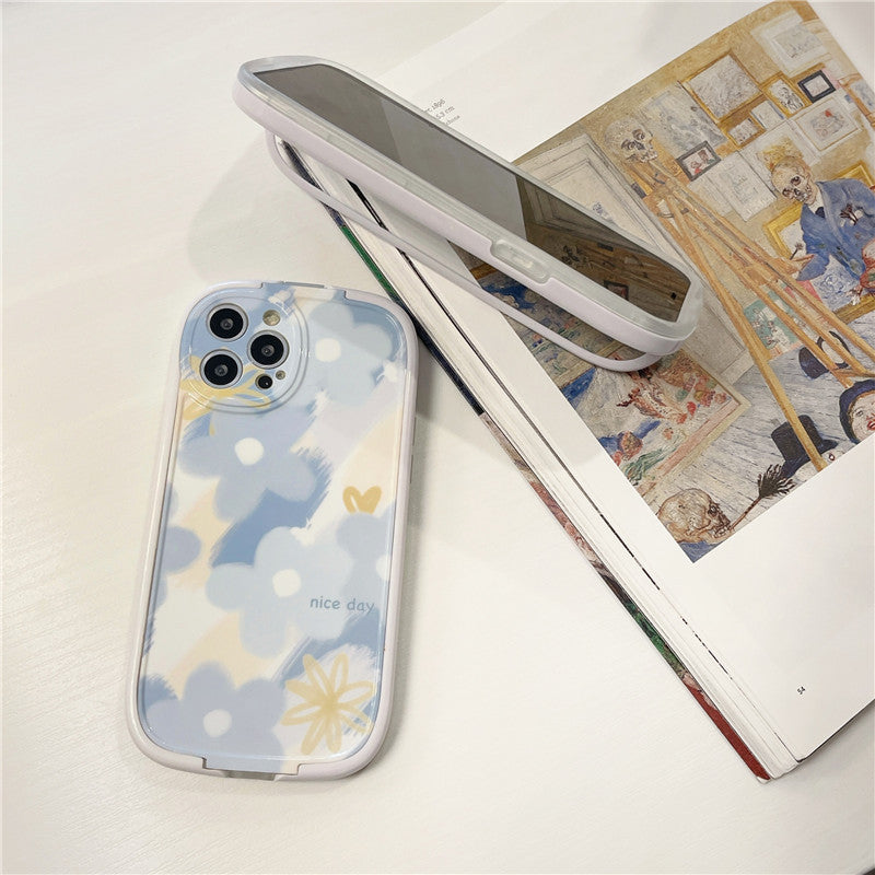 Floral Protective Mobile Phone Case with Phone Stand -