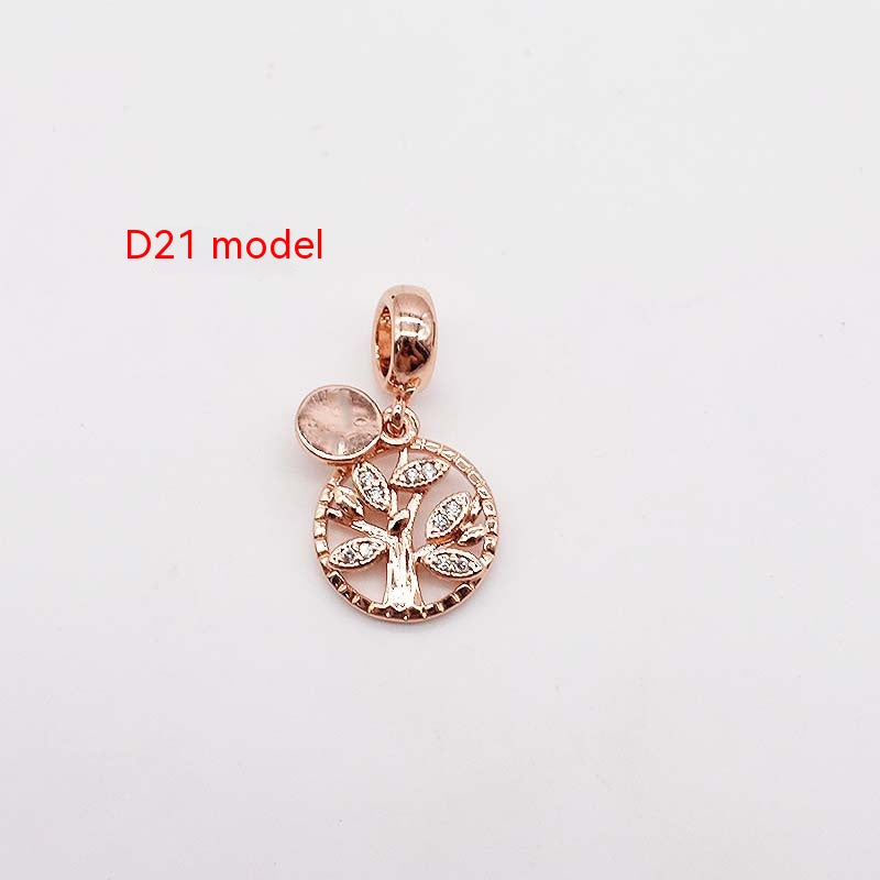 Copper Plated Rose and Silver Jewelry Charms - Rose D21