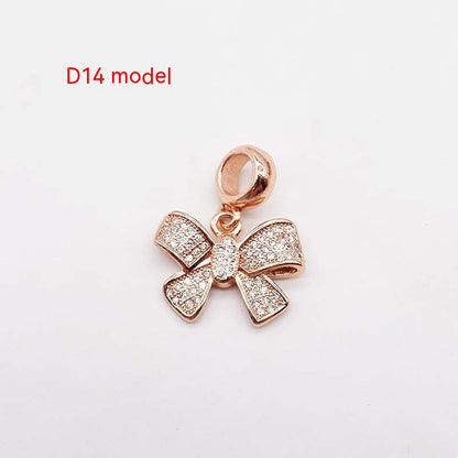 Copper Plated Rose and Silver Jewelry Charms - Rose D14