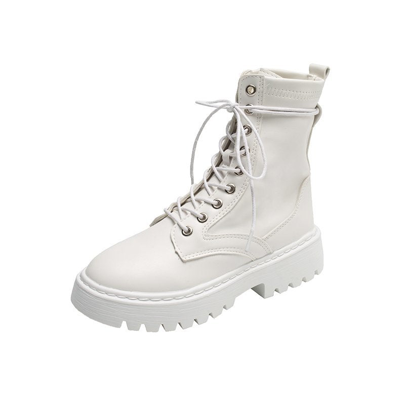 Casual Thick Soled Boots - White