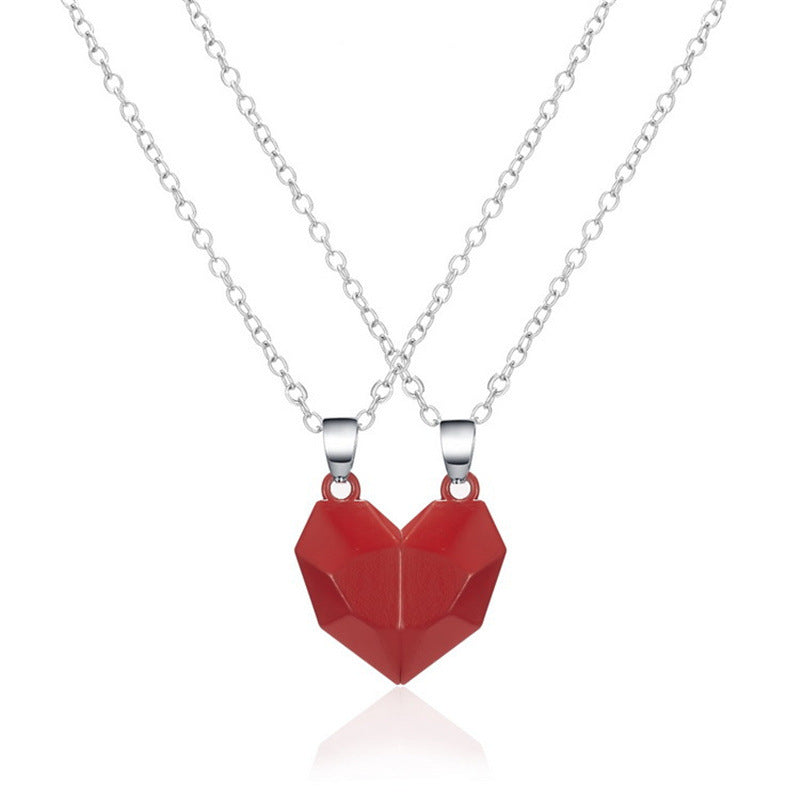 Magnetic Heart Necklace - Red