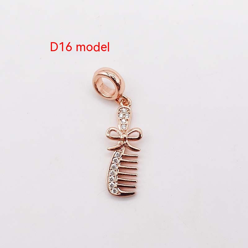 Copper Plated Rose and Silver Jewelry Charms - Rose D16