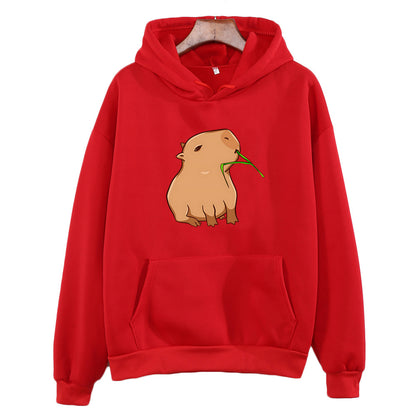 Oversized Capybara Hoodie - Red