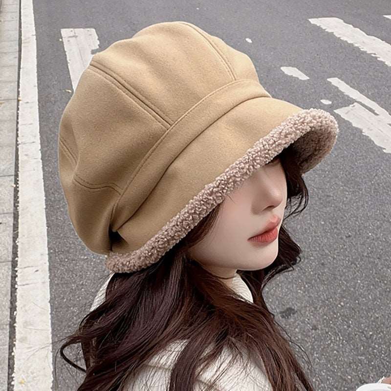 Fleece-Lined Warm Pile Bucket Hat - Tan Original