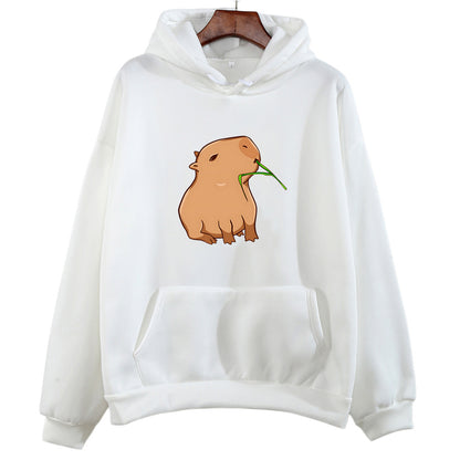 Oversized Capybara Hoodie - White