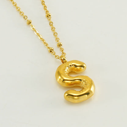 Gold & Silver Bubble Letter Necklaces