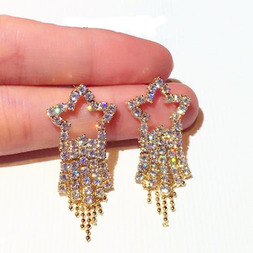 Large Star Tassel Earrings -