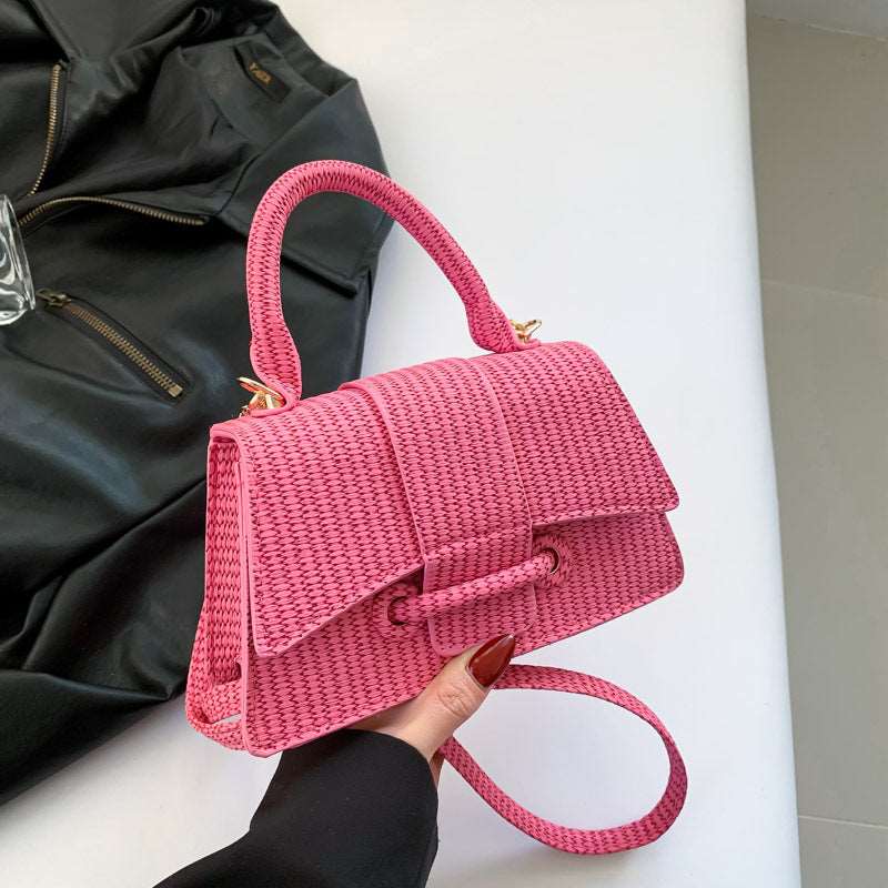 Casual French Styled Triangular Purse - Pink