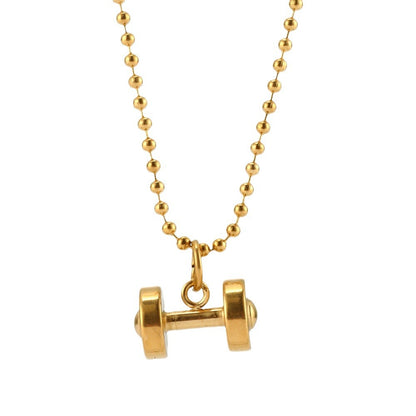 Small Dumbbell Pendant Necklace -