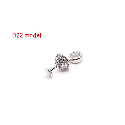 Copper Plated Rose and Silver Jewelry Charms - White Gold Color D22