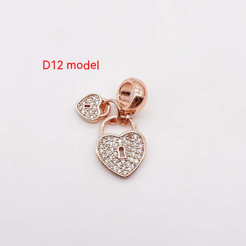 Copper Plated Rose and Silver Jewelry Charms - Rose D12