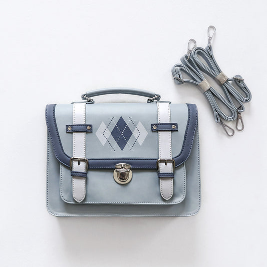 Simple Blue and Black Shoulder Handbag -