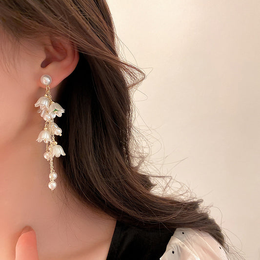 Long Lily Of The Valley Tassel Earrings