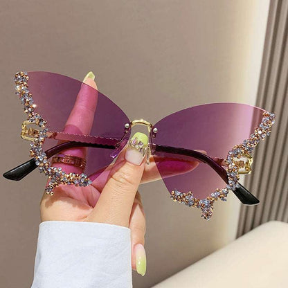 Fashionable And Personalized Exaggerated Sunglasses - Gradient purple