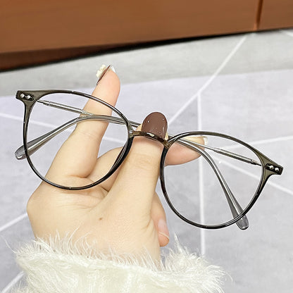 Round Thin Framed Glasses - Transparent grey