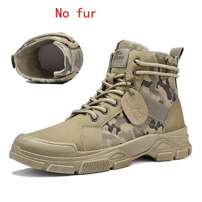 Fleece Cotton Winter Combat Boots -