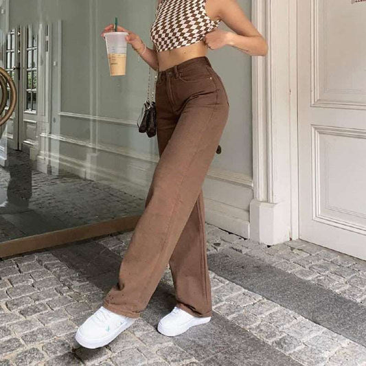 Brown Retro Styled Jeans -