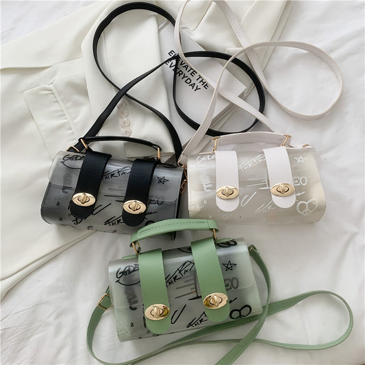Translucent Jelly Printed Handbag -