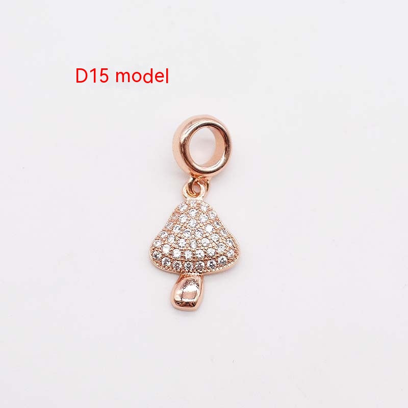 Copper Plated Rose and Silver Jewelry Charms - Rose D15