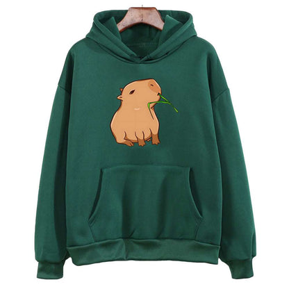 Oversized Capybara Hoodie - Green