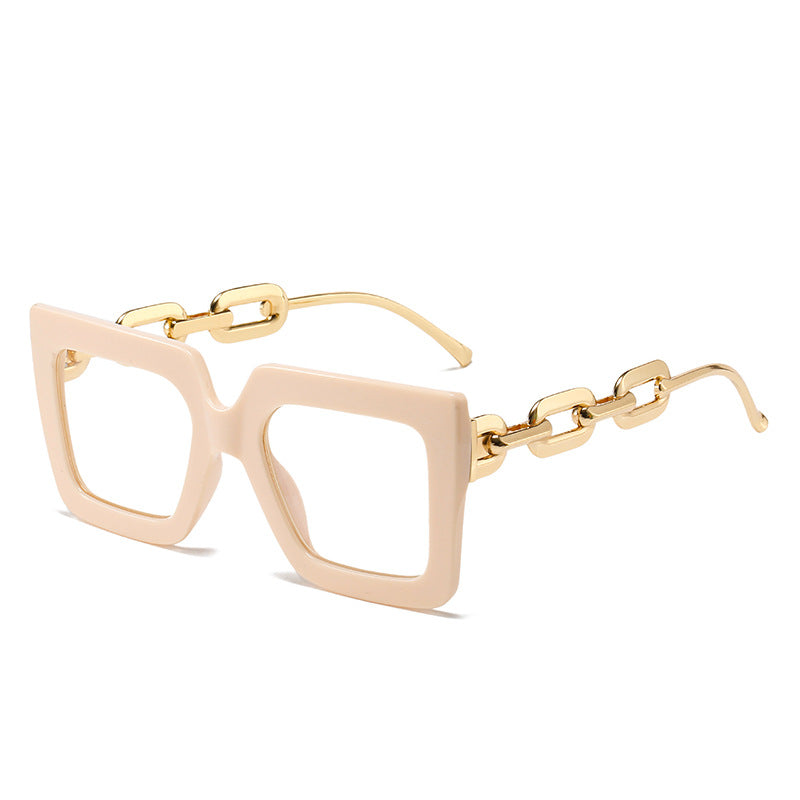 Large Square Flat Glasses - Pink