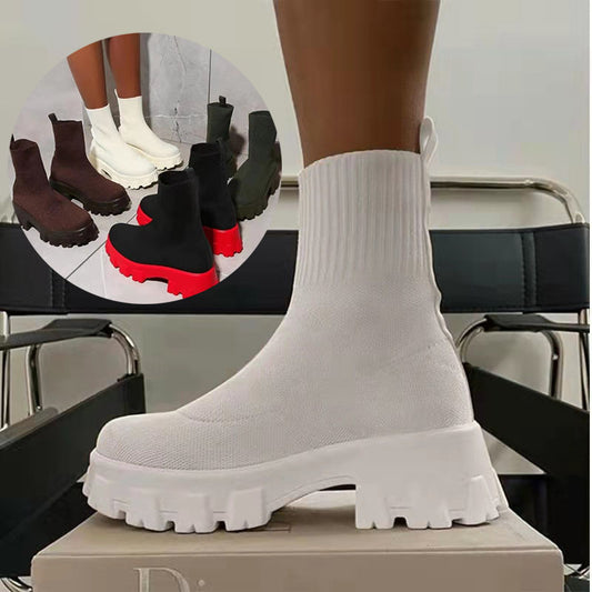Chunky Platform Sock Boots -