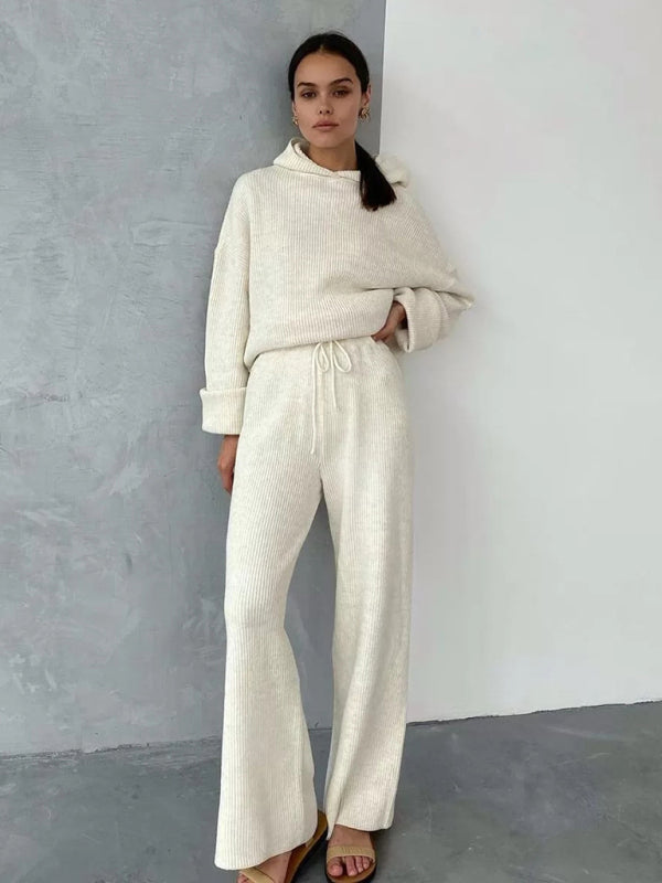 Textured Lightweight Two-Piece Set with Hoodie and Matching Pants