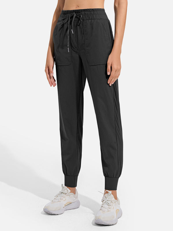 Quick Drying Light-Weight Jogger Pants with Pockets and High Waist Line