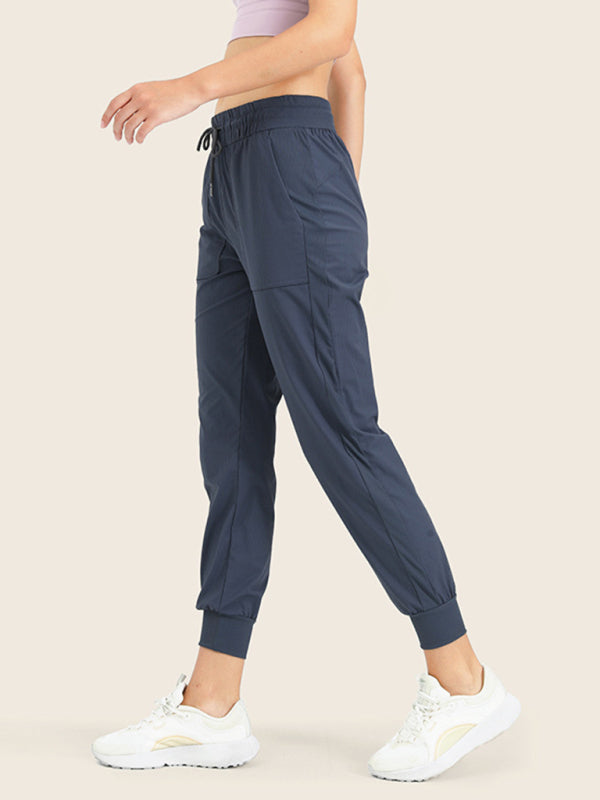 Quick Drying Light-Weight Jogger Pants with Pockets and High Waist Line
