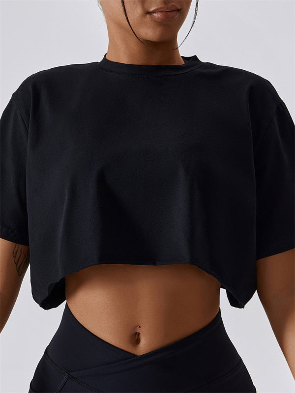 Knitted Loose Round Neck Crop Top