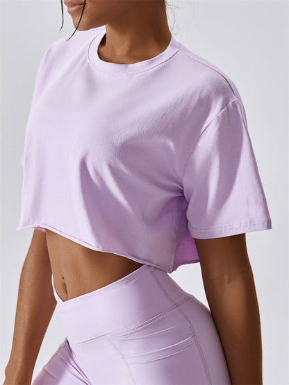 Knitted Loose Round Neck Crop Top